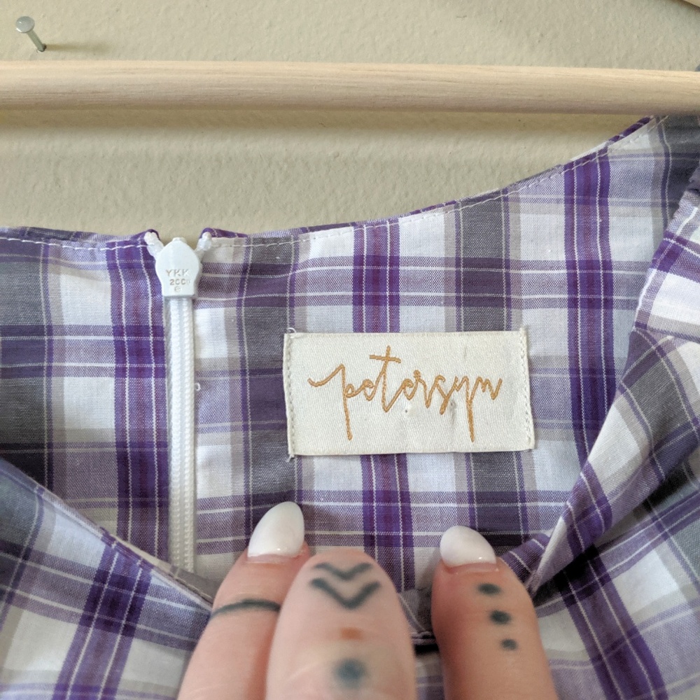 PETERSYN Harlan Off The Shoulder Plaid Top - Picture 4 of 8